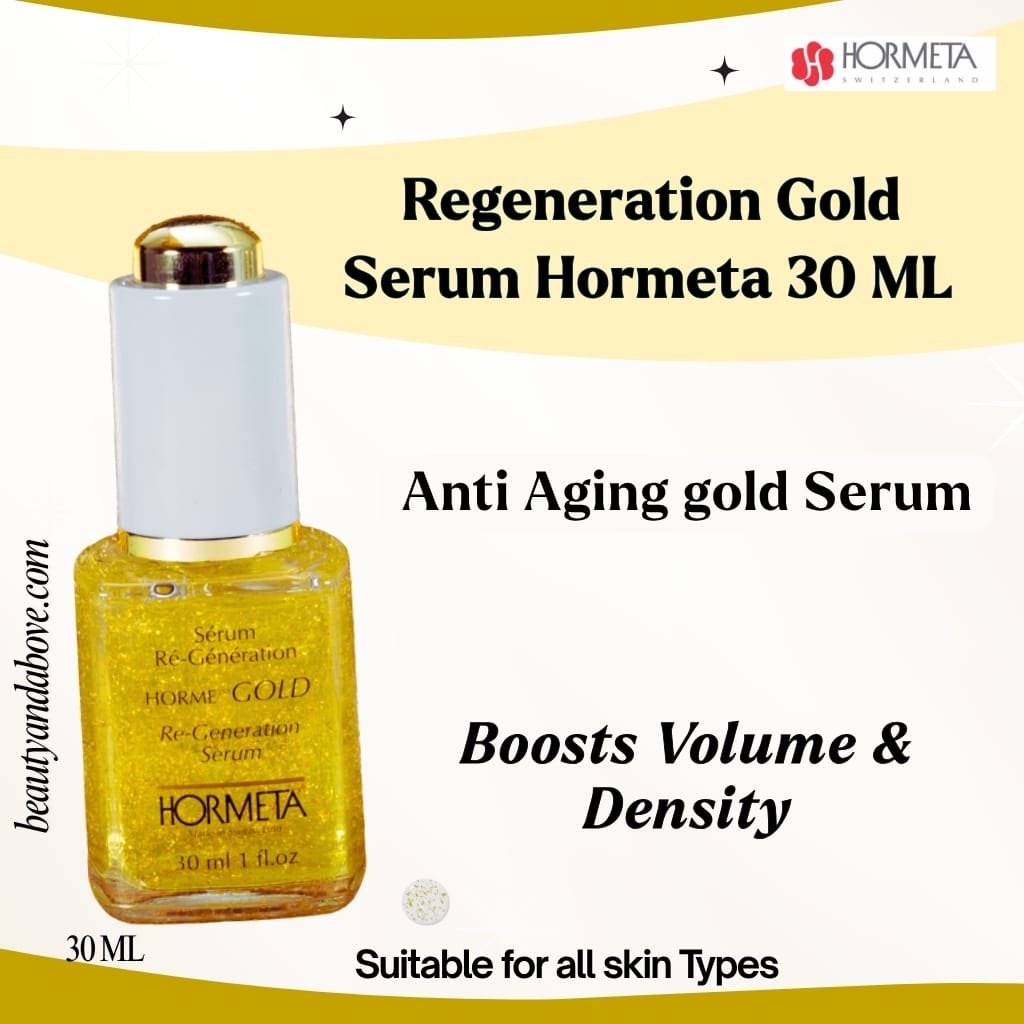 hormeta-regeneration-gold-serum-boosts-volume-kuwait | beauty & above The bottle of Hormeta Regeneration Gold Serum. It is an Anti-aging Serum that Boosts Volume & Density for youthful skin in Kuwait.