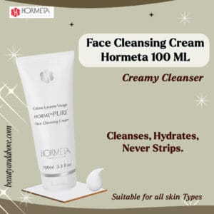 The tube of Hormeta Face Cleansing Cream (100 ML). It is a luxurious makeup remover and cleanser for deep hydration in Kuwait.