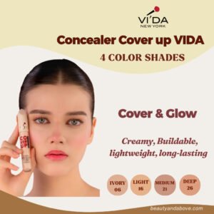 A clear product image of the Vida Concealer Cover Up Cream stick, emphasizing its function as a high-coverage concealer.