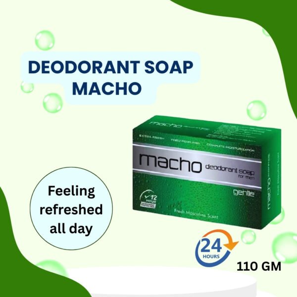 pack of Deodorant Soap Macho feeling refreshed all day